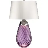 Elstead Lighting Elstead Lena Tischleuchte E27 74cm Pflaumenfarbenes Glas, Off-White-Farbton Grauweiß