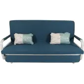 Mendler Schlafsofa MCW-M83, Schlafcouch Couch Sofa, Schlaffunktion Bettkasten Liegefläche, 190x185cm Stoff/Textil dunkelblau