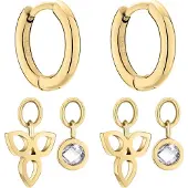 Tamaris Playful round gold-plated earrings 2in1 TJ-0017-E-15 (L)
