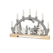 Konstsmide LED Holzsilh, Leichte Dekorationsfigur, Grau, Weiß, Holz, IP20, 10 Glühbirne(n), LED