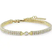 Jette Damen-Armband 925er Silber 123 Zirkonia Jette Gelbgold