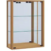 Hioshop Wandvitrine Sammelvitrine Glasvitrine Wand Vitrine Regal Schrank Glas Hängevitrine "Udina Spiegel"