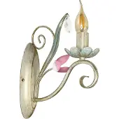 Licht-Erlebnisse Verspielte Wandleuchte in Weiß Rosa Floraler Stil 1x E14 bis zu 60 Watt 230V aus Metall & Glas Flur Wohnzimmer Esszimmer Lampen Leuchte Wandlampe innen
