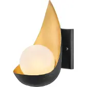 Lisa McDennon by Hinkley Elstead Ren LED Wandleuchte G9 Mattes Schwarz und Gold