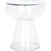 Beliani Beistelltisch Transparent Glas Glänzend Hoch Rund 37 cm T-Form Pilzform Konisch Retro-Stil Couchtisch für Pflanzen Wohnzimmer Ausstattung