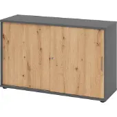 Hammerbacher Schiebetürschr. 2OH 120cm BS Graphit/Asteiche