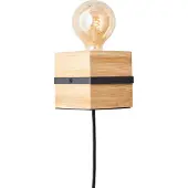 Brilliant Wandlampe Benny schwarz mit Holz