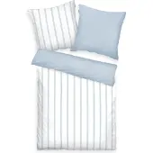 Herding TOM TAILOR Bettwäsche - Classic Satin Stripes Light Lemon & Sky Blue - 80-x-80-cm-135-x-200-cm, Deckenbezug im Lieferumfang enthalten, Kissenbezug enthalten