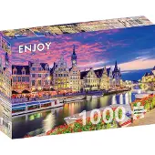 Enjoy Puzzle Gent bei der Dämmerung – Belgien Puzzle 1000 Teile