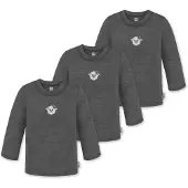 Normani 3er Pack Baby Merino Longsleeve „Taupo" - 9467