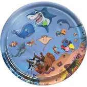Magni - Wasserspielmatte mit Meereslebewesen, rund, blau (5716)