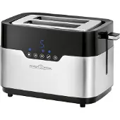 ProfiCook Toaster PC-TA 1170, Wide Slot, Sensor Touch, Brötchenaufsatz, Krümelschublade, Zentrierfunktion, 7 Bräunungsstufen, Edelstahlgehäuse
