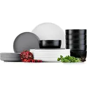 Konsimo Essservice Tafelservice VICTO Geschirrset Speiseteller Dessertteller Schale 6 Personen (18-tlg.), Bunt, Keramik, Loft, 20/27/14.5cm