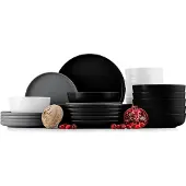 Konsimo Kombiservice VICTO Schale Dessertteller Speiseteller Suppenteller 6 Personen (24 El.), Bunt, Keramik, Loft, 20 cm | 27 cm | 18,5 cm | 14,5 cm
