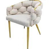 HTI Stuhl Alsen Gold-Beige, Sitzhöhe 49 cm, 60 cm breit, 80 cm hoch, 68 cm tief