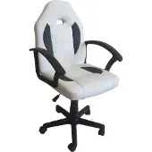 HTI Schreibtischstuhl Junior höhenverstellbar ergonomischer Drehstuhl Weiß-Grau
