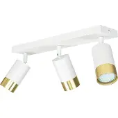 Licht-Erlebnisse Deckenspot Aluminium verstellbar in Weiß Gold GU10 3-flammig länglich