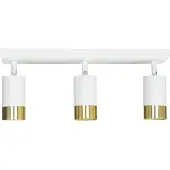 Licht-Erlebnisse Deckenspot Aluminium verstellbar in Weiß Gold GU10 3-flammig länglich