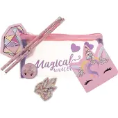 Unicorn Gems Federmäppchen mit Schreibset, Rosa