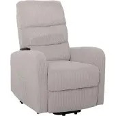 Mendler Fernsehsessel MCW-K62, Relaxsessel TV-Sessel Liege, Liegefunktion Aufstehhilfe, Metall Stoff/Textil Cord hellgrau