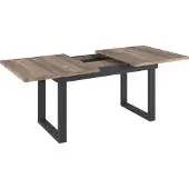 Ebuy24 Speisen Esstisch Universal, Eiche Tabak Melamin/Schwarz, B/H/T ca. 160-200/76/90 cm
