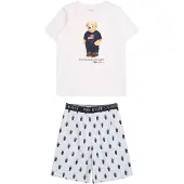 Polo Ralph Lauren Acc Polo Ralph Lauren Schlafanzug - Weiß/Blau m. Kuscheltier - - 12 Jahre (152) - Schlafanzug 2-teilig