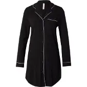Hunkemoller Langärmeliges Jersey-Hemdkleid Essential Schwarz