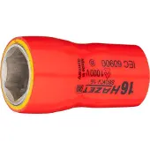 Hazet Steckschlüsseleinsatz, schutzisoliert 3/8 (10 mm) Vierkant hohl, Außen Sechskant-Tractionsprofil, SW 16 mm