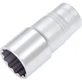 Hazet Steckschlüsseleinsatz 900TZ-30, 1/2 Zoll, SW 30 mm, L 85 mm, CV-Stahl, verchromt, DIN 3124/ISO 2725-1