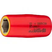 Hazet Steckschlüsseleinsatz, schutzisoliert 1/2 (12,5 mm) Vierkant hohl, Außen Sechskant-Tractionsprofil, SW 15 mm