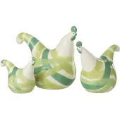 J-Line Hühner Linien - Dolomit - Grün Mix - 3Er Set