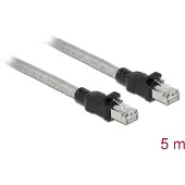 DeLOCK RJ45 Kabel Cat.6A U/FTP mit Metallmantel 5 m, 5 m, Cat6a, U/FTP (STP), RJ-45, RJ-45, Silber