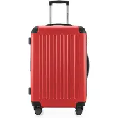 Hauptstadtkoffer - Spree - Handgepäck mit Erweiterung, Koffer auf Rollen, Trolley Flugzeug Hartschalenkoffer Hand Luggage TSA, 55 cm, Cabin Bag max 42 Liter,Rot