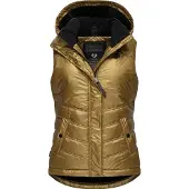 Ragwear Steppweste "Hesty Bling" Wasserdichte Outdoor-Weste mit abnehmbarer Kapuze