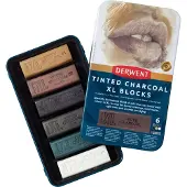Derwent - Tinted Charcoal Xl Blocks Tin Of 6 (601057)