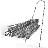 Intirilife 100 x Erdanker 150 x 25 x 2,9 mm aus verzinktem Stahl Rostfrei - Unkrautvlies Befestigung Erdnagel Bodennagel Widerhaken