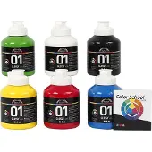Creotime A-Color - Acrylfarbe - Glänzend - (6 x 500 ml)