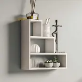 Emob | Wandregal Piramit Weiß Spanplatte 62x62x18 cm | NADUVI