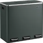 Songmics Mülleimer Küche Mülltrennsystem 3 Fächer Grüngrau