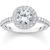 Thomas Sabo Halo-Ring mit weißem Stein im Brillantschliff