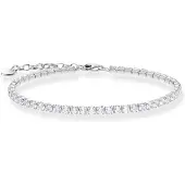 Thomas Sabo Tennisarmband "weiß oder schwarz" Gr. 21, bunt (silberfarben, weiß, weiß), Armbänder, Damen, 21, Silber 925 (recycelt), Tennisarmband, mit Zirkonia (synth.)