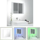 The Living Store LED-Bad-Spiegelschrank Weiß 60x12x45 cm Acryl