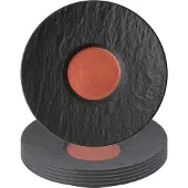 Villeroy & Boch Untertasse "Espressountertassen Manufacture Rock Glow ø 12,1 cm 6er Set schwarz-kupfer"