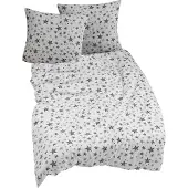 TRAUMSCHLAF Flanell Bettwäsche Sterne 155x220 cm + 80x80 cm