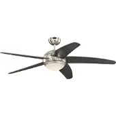 WESTINGHOUSE Bendan LED-Deckenventilator chrom/Holz, leise - , Bendan, dimmbar, Holz, für Wohnzimmer, Holz, Modern