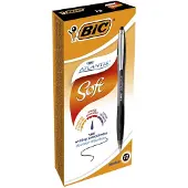 BIC Atlantis Druckkugelschreiber Soft, schwarz, 12 Stück