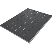 Intellinet 19" Fachboden zur Festmontage, 1 HE, 600 mm Tiefe, besonders hohe Traglast, schwarz, Regalboden, Stahl, Schwarz, 3 kg