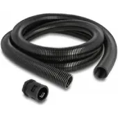 DeLOCK Kabelschutzschlauch 2 m x 28,5 mm mit 2 x PG21 Schlauchverschraubung Set schwarz, Kabelmuffe, Kunststoff, Schwarz