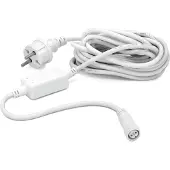 Hellum System Profi Netzkabel IP44 Stecker, wetterfest, Länge 500cm, Kabel weiß outdoor