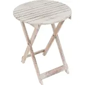 VCM Klapptisch | Beistelltisch klappbar | Blumentisch ca. 3kg | Holz geflammt rund Ø 50cm